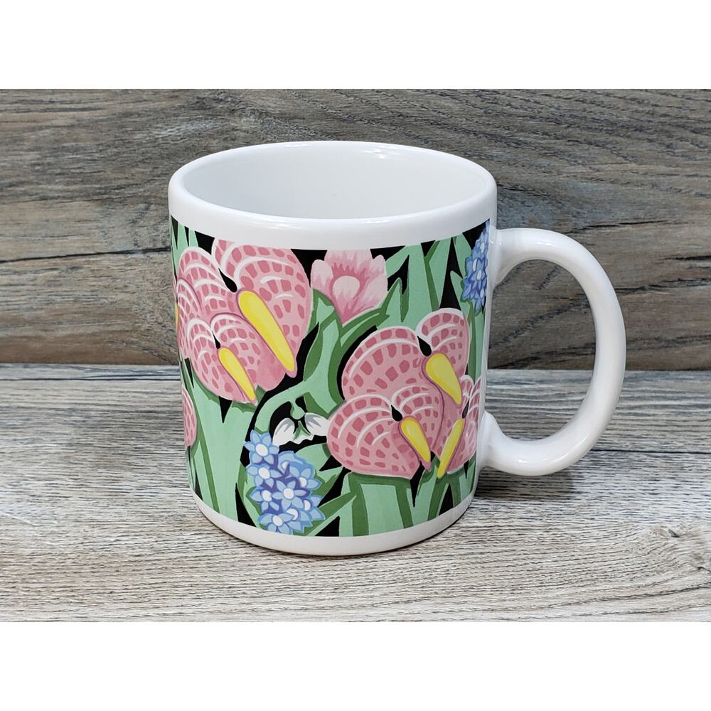 Dakin Floral 1990 Vintage Coffee Cup Mug Japan